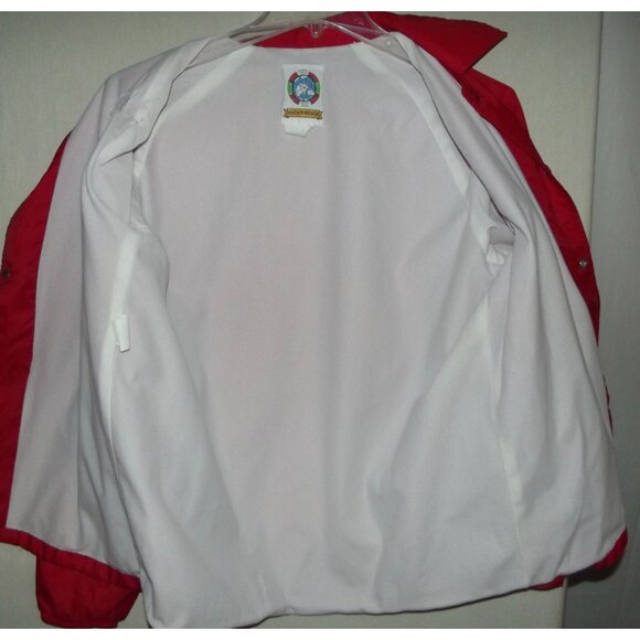 Weather Breakers Rain Jacket Womens Size Medium red nylon lined snap pockets vtg - Picture 8 of 10